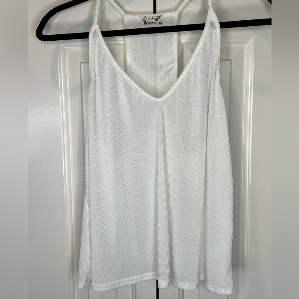 INTIMATELY FREE PEOPLE RIBBED RACER BACK IVORY TANK SIZE SMALL